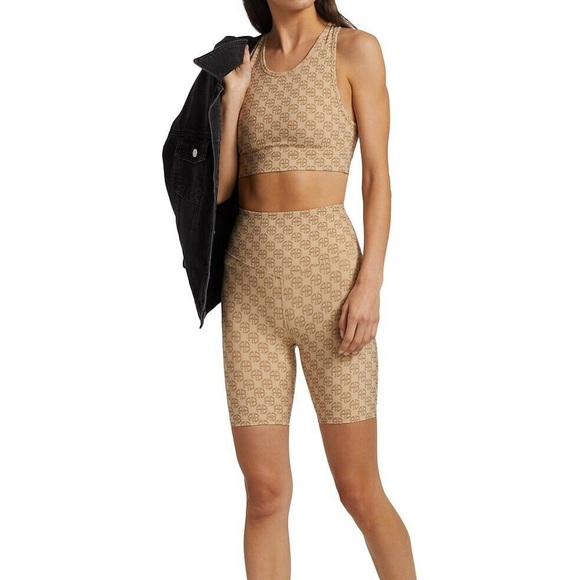 NWT Anine Bing Blair Sports bra and Blake biker shorts monogram logo 2 piece set - Picture 2 of 6